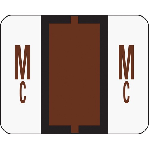 Smead 67097 Brown BCCR Bar-Style Color-Coded Alphabetic Label - Mc