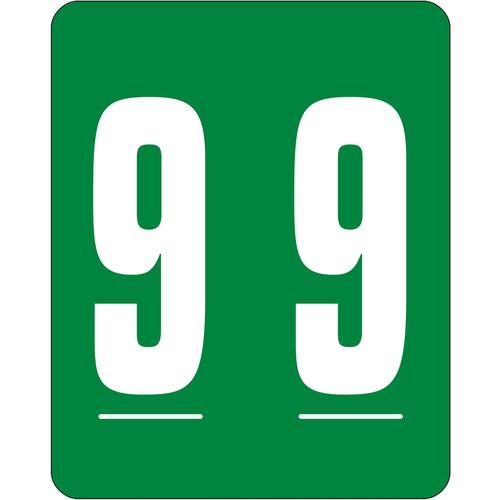 Smead 67499 Green AM100RN Color-Coded Numeric Label - 9