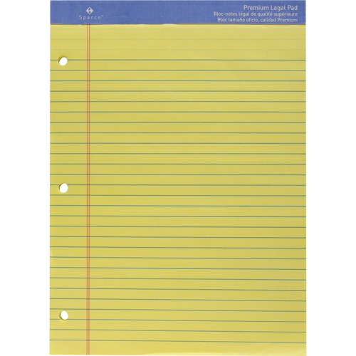 Sparco Sparco Three-hole Punched Ruled Letter Pads