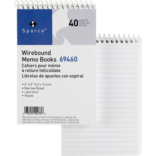 Sparco Sparco Wirebound Memo Book