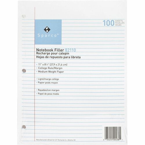 Sparco Sparco Notebook Filler Paper
