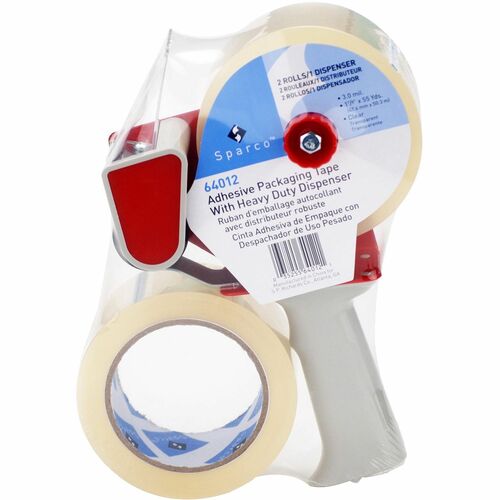 Sparco Two Roll Packaging Tape with Pistol Grip Dispenser