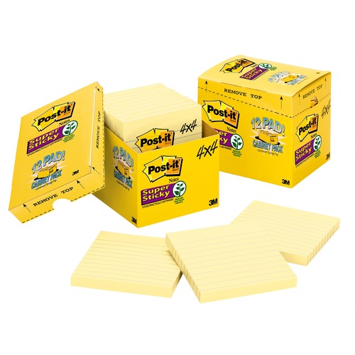 Post-it Super Sticky Canary Lined Cabinet Pack