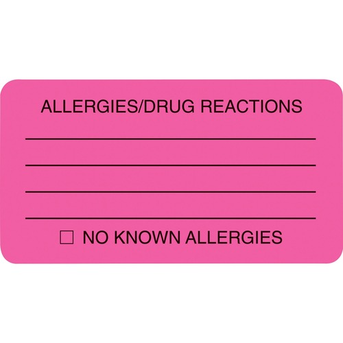 Tabbies Allergy/Drug Reaction Label
