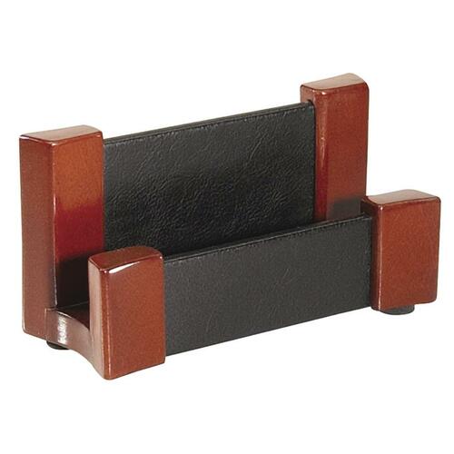 Rolodex Rolodex Leather/Wood Business Card Holder