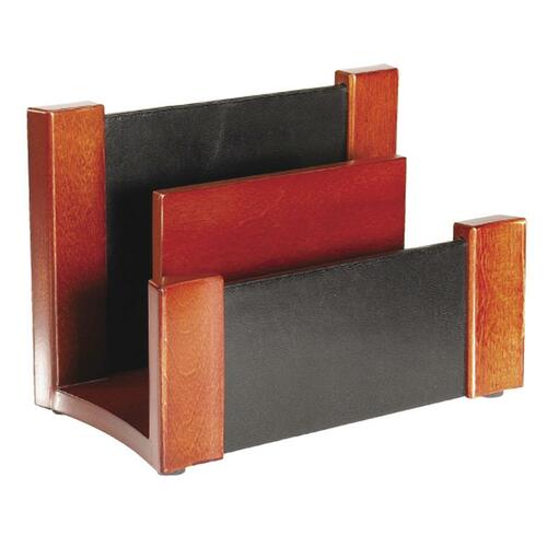 Rolodex Rolodex Leather/Wood Desktop Sorter