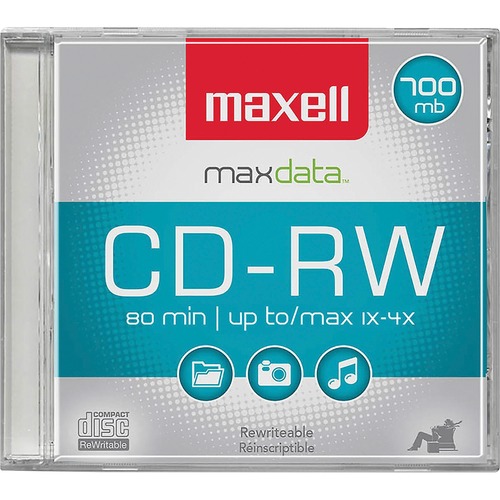 Maxell Maxell CD Rewritable Media - CD-RW - 4x - 700 MB - 1 Pack