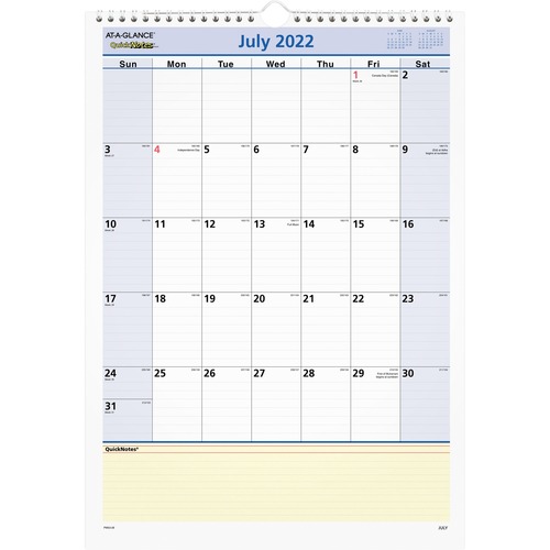 At-A-Glance At-A-Glance QuickNotes Monthly Wall Calendar