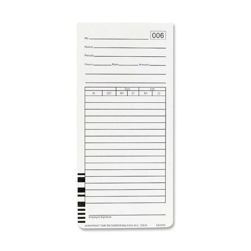 Acroprint Acroprint Totalizing Payroll Recorder Time Card