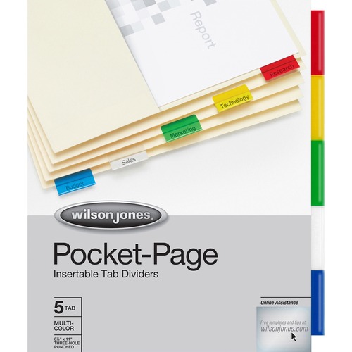 Wilson Jones Wilson Jones 5-Tab Pocket Indexes
