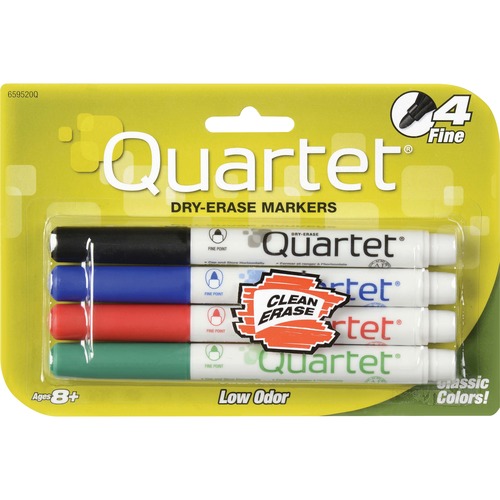 Quartet Anti-Roll Dry Erase Markers