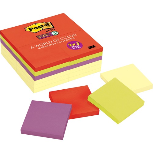 Post-it Post-it Super Sticky Notes in Canary Yellow/Electric Glow Colors