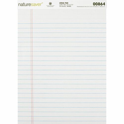 Nature Saver Recycled Legal Ruled Pad