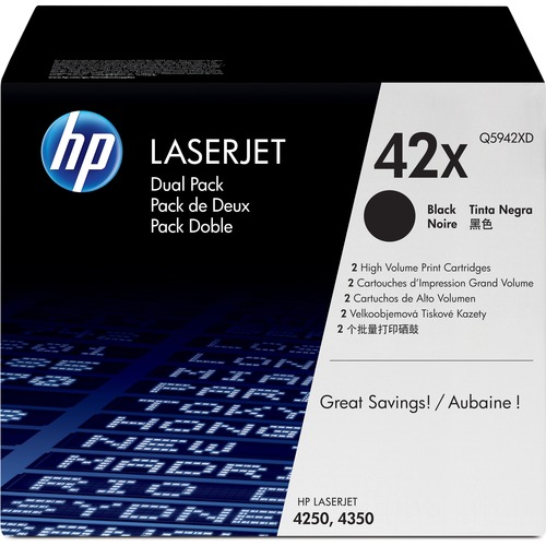 HP 42X (Q5942XD) 2-pack High Yield Black Original LaserJet Toner Cartr