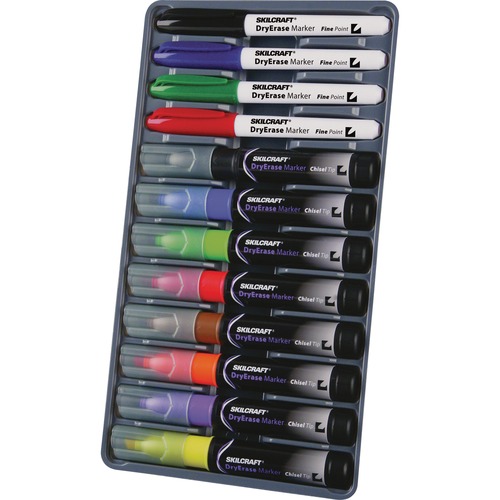 SKILCRAFT SKILCRAFT 12-Color Dry Erase Marker System