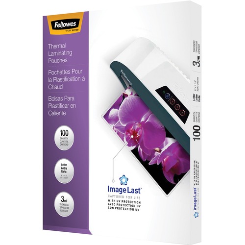 Fellowes Glossy Pouches - 3 mil, Letter, 100 pack