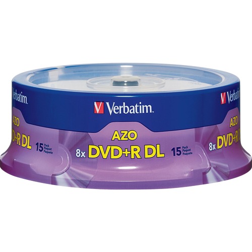 Verbatim 95484 DVD Recordable Media - DVD+R DL - 8x - 8.50 GB - 15 Pac