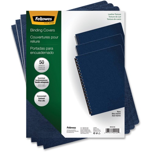 Fellowes Fellowes Executive Presentation Covers - Oversize, Navy, 50 pack