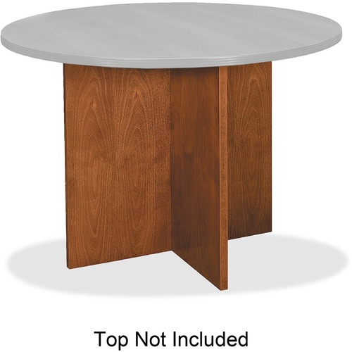 Basyx by HON Veneer Round Conference Table Top with X-Base