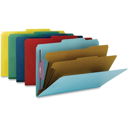 Smead 19025 Assortment Colored Pressboard Classification Folders with