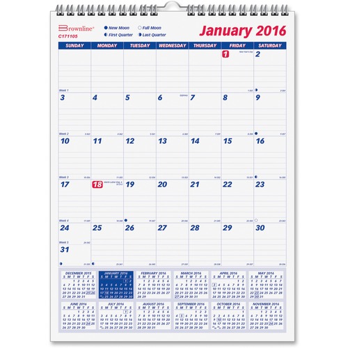 Brownline Monthly Wall Calendar