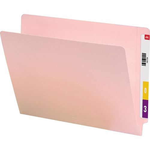 Smead 25610 Pink End Tab Colored File Folders with Reinforced Tab