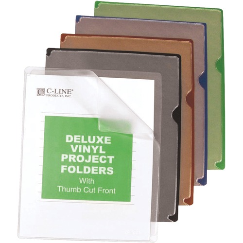 C-line Deluxe Colored Back Vinyl Folders