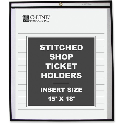 C-Line Products Shop Ticket Holders, Stitched, Both Sides Clear, 15 x