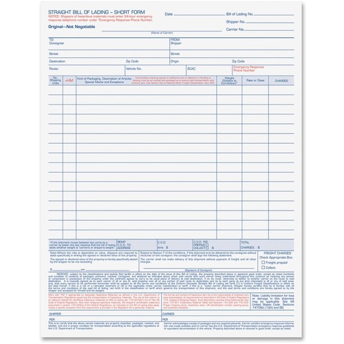 TOPS TOPS Snap-off Bill of Lading Form