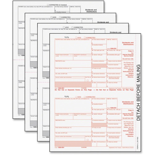 TOPS TOPS IRS Approved 4-part 1099-DIV KIT Tax Forms