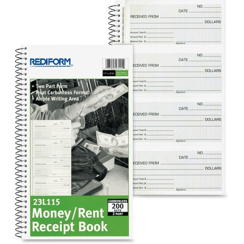 Rediform Rediform Money/Rent Unnumbered Receipt Book