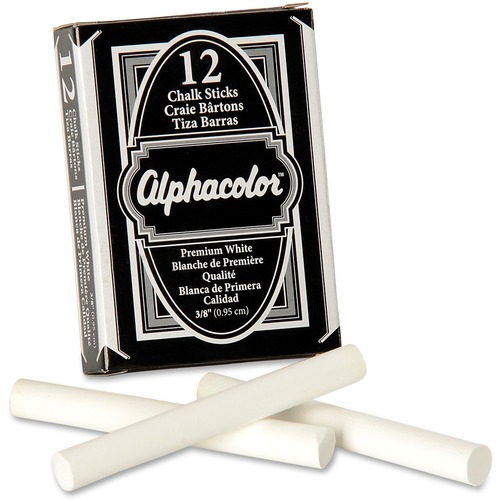 Quartet Quartet Alphacolor Chalk Sticks, Premium White, 3/8