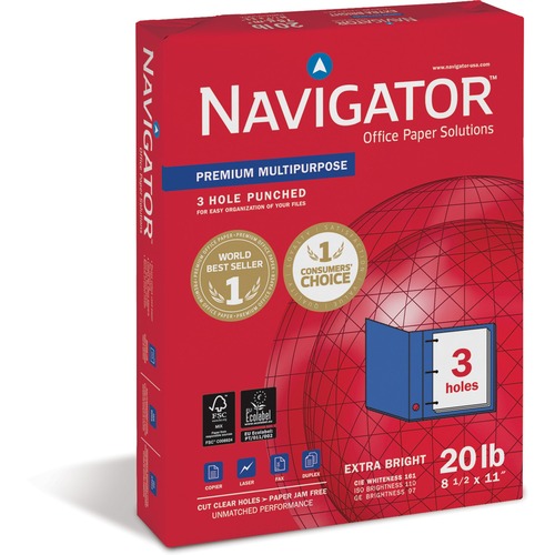 Soporcel Soporcel Navigator Premium 3-Hole Punched Multipurpose Paper