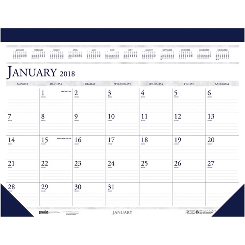 House of Doolittle Deluxe Two Color Desk Pad Calendar