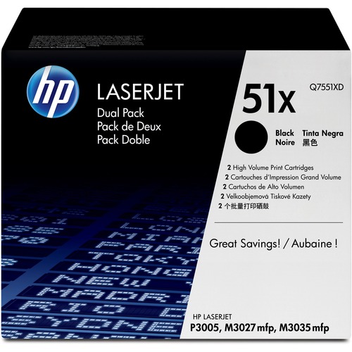 HP HP 51X (Q7551XD) 2-pack High Yield Black Original LaserJet Toner Cartr