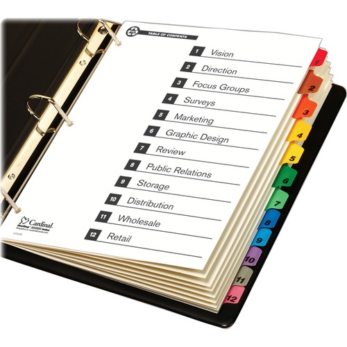 Cardinal OneStep Printable Table of Contents Dividers