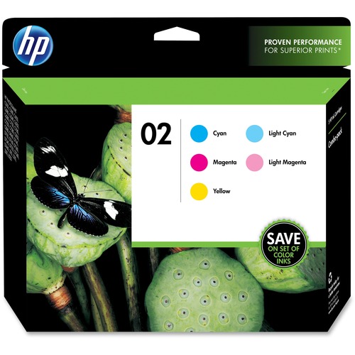 HP HP 02 5-pack Cyan/Magenta/Yellow/Lt Cyan/Lt Magenta Original Inks