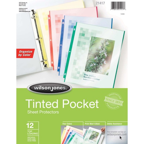 Wilson Jones Wilson Jones Tinted Pocket Sheet Protector