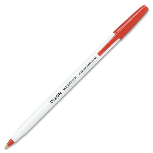 DIXON TICONDEROGA 67022 DIX67022  STICK PEN, WEAREVER MED*RED*12