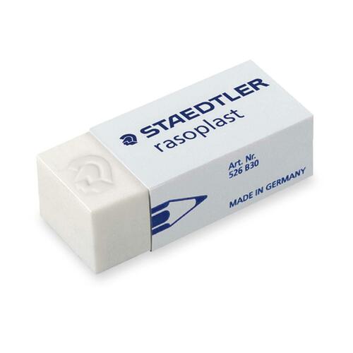STAEDTLER 526-B30 STD526B30  ERASER, NORIS-PLASTIC WHT*30bx