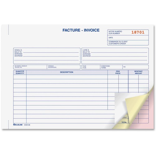 DOMINION BLUELINE DCB37 BLIDCB37  INVOICES NCR BILING TRIP(50)