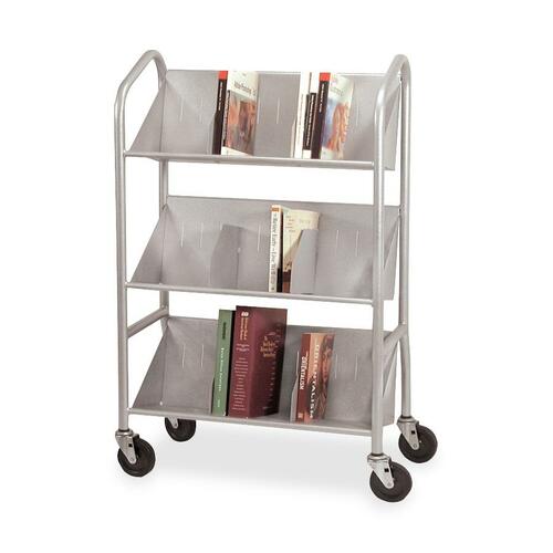 Buddy Buddy Sloped Shelf Book Cart with Dividers