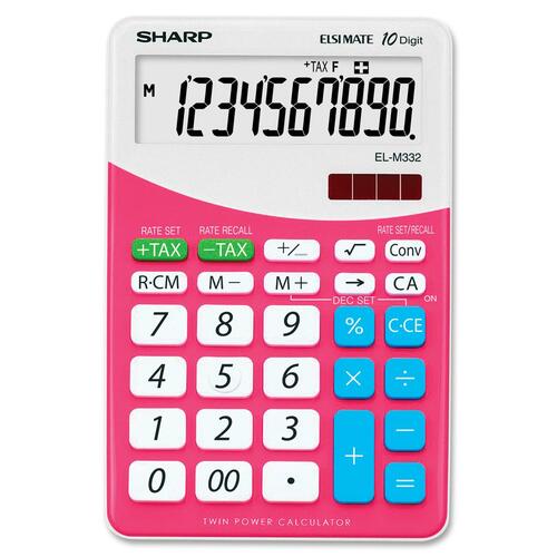 SHARP ELM332BPK SHRELM332BPK CALC MATH CHIYOGAMI 10DIG*PINK