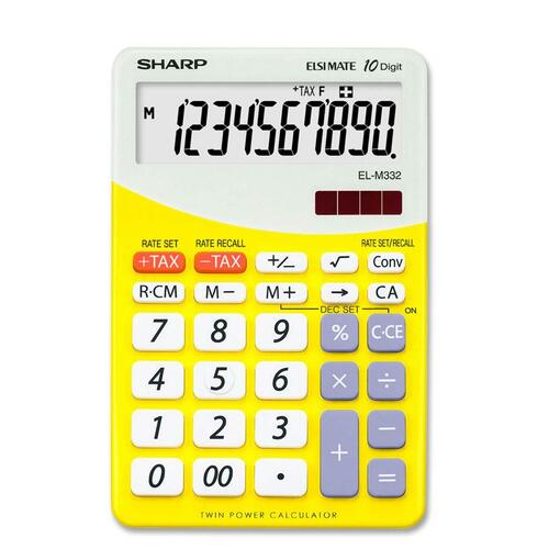 SHARP ELM332BYL SHRELM332BYL CALC MATH CHIYOGAMI 10DIG*YLLW
