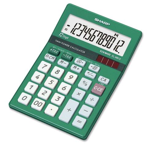 SHARP ELM812BGR SHRELM812BGR CALC DESKTOP JEWEL 12DIG*GREEN