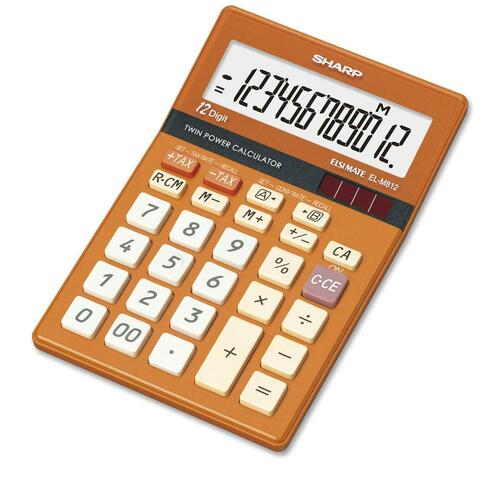 SHARP ELM812BYR SHRELM812BYR CALC DESKTOP JEWEL 12DIG*ORNGE