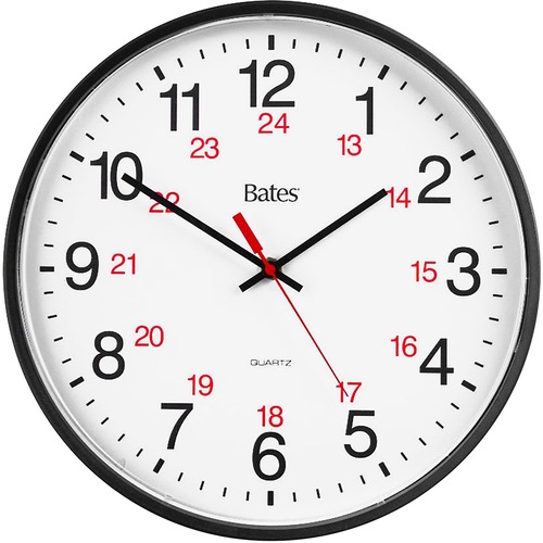 GBC 9847027 GBC9847027  CLOCK, RND QRTZ 12" 24HR*BK/WT