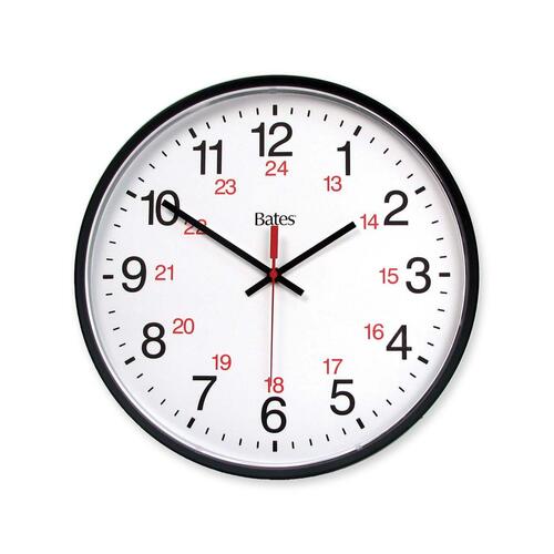 GBC 9847046 GBC9847046  CLOCK, RND ELEC 12" 24HR*BK/WT