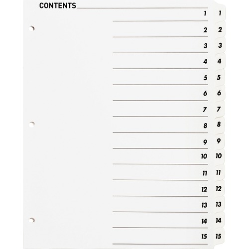 Sparco Quick Index Table Of Contents Divider