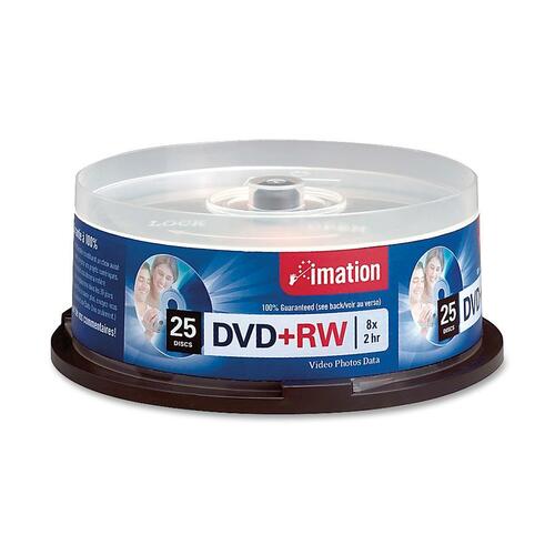 Imation DVD Rewritable Media - DVD+RW - 8x - 4.70 GB - 25 Pack Spindle